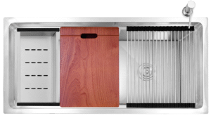 FREGADERO PARA COCINA EMPOTRAR Y SUBMONTAR 94 X 45 CM