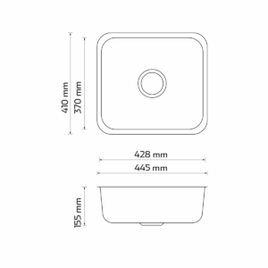 TARJA PARA COCINA SUBMONTAR 44.5 X 41 CM KELE MODELO KUS01817-6