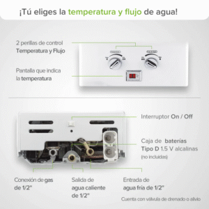 CALENTADOR INSTANTANEO GAS 32 X 15.5 CM