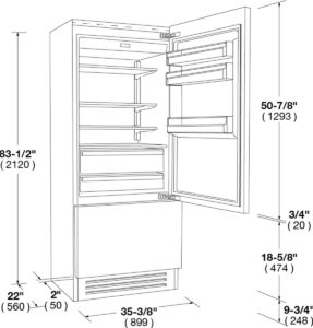 REFRIGERADOR PANELABLE 36” IZQUIERDA