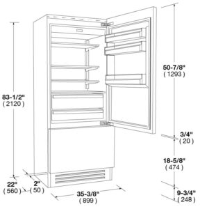 REFRIGERADOR PANELABLE 36” DERECHA