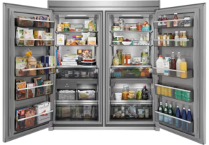 COMBO PAREJA 3 PZAS REFIRGERADOR + CONGELADOR + TRIM 177 CM ACERO INOXCIDABLE MARCA ELECTROLUX MODELO EI33AR80WS + EI33AF80WS + TRMKTSS2FL79CON