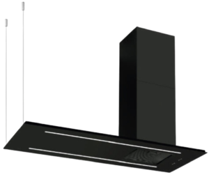 CAMPANA DECORATIVA ISLA 140 CM TECNOLAM MODELO LYRA.NE140