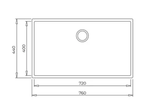 FREGADERO DE SUBMONTAR 80 CM TEKA MODELO SQUARE 72.40 TG SG