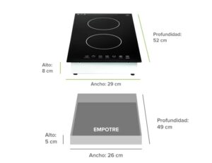 PARRILLA AVERA 29 CM VERTICAL INDUCCION 2Q  MODELO PIV2B
