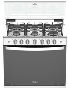 ESTUFA EMPOTRABLE A GAS LP 76 CM WHIRPOOL MODELO WER2100D 6 QUEMADORES