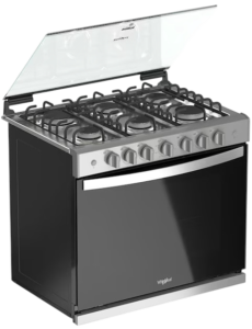 ESTUFA EMPOTRABLE A GAS LP 76 CM WHIRPOOL MODELO WER2100D 6 QUEMADORES