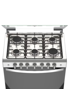 ESTUFA EMPOTRABLE A GAS LP 76 CM WHIRPOOL MODELO WER2100D 6 QUEMADORES