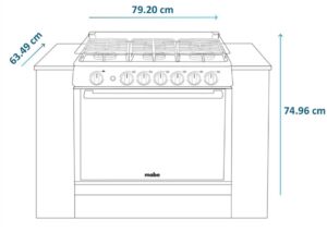 ESTUFA MABE 80CM EMPOTRE INOX GAS MODELO XOC80790CT3