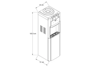 DESPACHADOR DE AGUA CON REFRIGERADOR INFERIOR MARCA WHIRLPOOL MODELO WK5917B