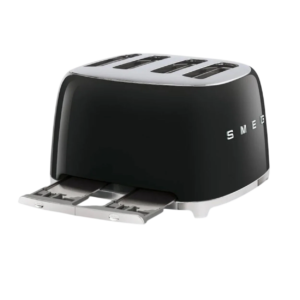 TOSTADOR SMEG 4 REBANADAS 1800W, ACERO INOX, COLOR NEGRO, TSF03BLUS