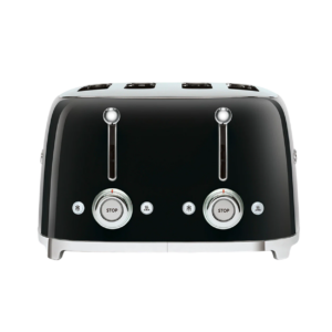 TOSTADOR SMEG 4 REBANADAS 1800W, ACERO INOX, COLOR NEGRO, TSF03BLUS