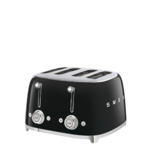 TOSTADOR SMEG 4 REBANADAS 1800W, ACERO INOX, COLOR NEGRO, TSF03BLUS