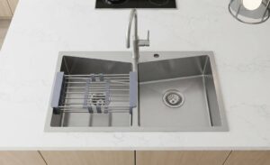 FREGADERO AXCENT 76 X 45 X 23 EMPOTRAR 2 TINAS SATIN MODELO DALILA