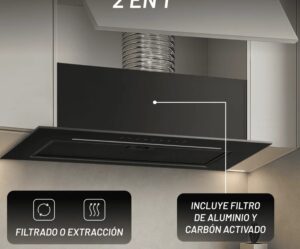 CAMPANA NUUR 75 CM INTEGRACION ALACENA NEGRO MODELO CAMEXEM75VTDSC
