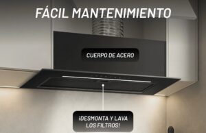 CAMPANA NUUR 75 CM INTEGRACION ALACENA NEGRO MODELO CAMEXEM75VTDSC