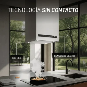 NUUR CAMPANA DECORATIVA TIPO CUBO 42 CM ISLA DIGITAL Y SENSOR DE GESTOS CAMEXISDECO42CUBODSC