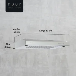 NUUR CAMPANA EXTRACTORA DECORATIVA PARED 80CM ACERO CAMEXPA80A