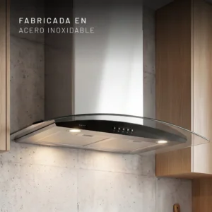 CAMPANA NUUR 90 CM DECORATIVA PARED INOX CAMEXPA90AV