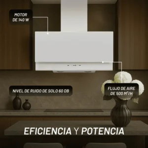 CAMPANA NUUR 90 CM DECORATIVA PARED BLANCO CAMEXPA90VTB