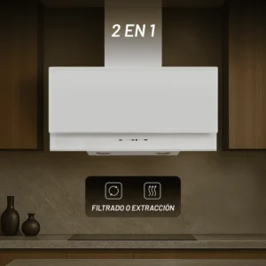 CAMPANA NUUR 90 CM DECORATIVA PARED BLANCO CAMEXPA90VTB