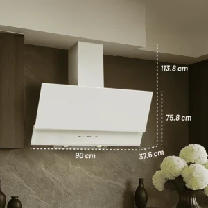 CAMPANA NUUR 90 CM DECORATIVA PARED BLANCO CAMEXPA90VTB
