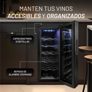 ENFRIADOR NUUR DE VINOS 12 BOTELLAS MODELO CAVA12