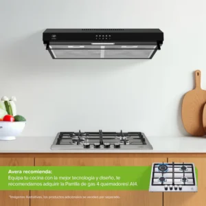 CAMPANA AVERA 60 CM BAJO ALACENA NEGRA CEA60N
