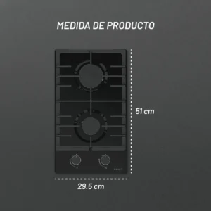 PARRILLA NUUR 30CM GAS NEGRO PARGA2VT