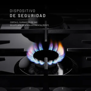 PARRILLA NUUR 90 CM GAS VIDRIO NEGRO PARGA6VT-L