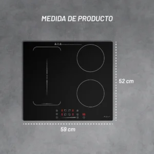 PARRILLA NUUR 59 CM INDUCCIÓN 4 QUEMADORES NEGRO PARIN4-B