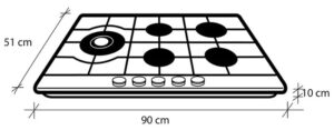 PARRILLA EMPOTRABLE DE VIDRIO TEMPLADO 90 CM MARCA KOBLENZ MODELO PCK-90