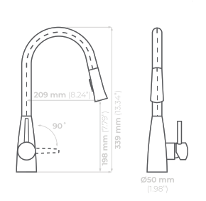 MONOMANDO ECLIPSE EXTRAIBLE EC-108 BRONZE  ECLIPSEC108BZ