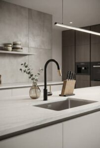 MONOMANDO DESC. TECNOLAM PARA COCINA SEMIPROFESIONAL NEGRO MATE+ORO TEC534NEGRO/ORO