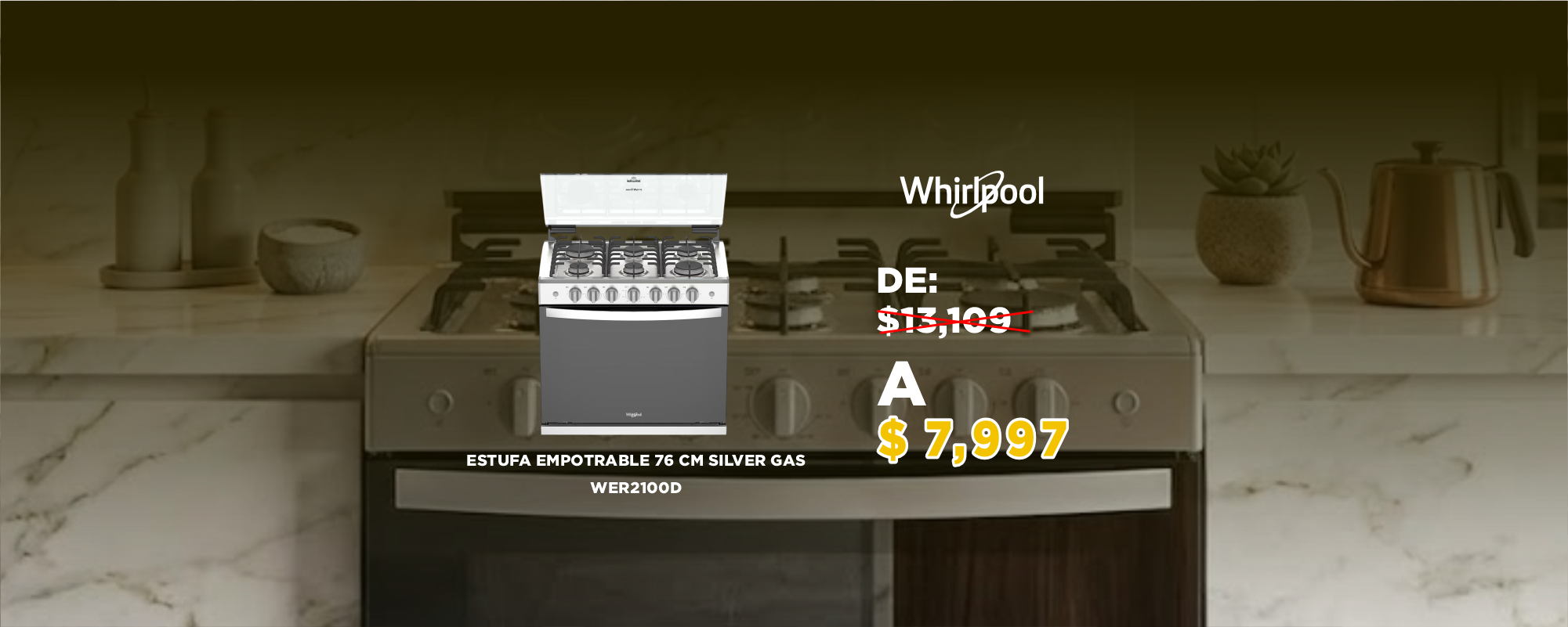 ESTUFA WHIRLPOOL WER2100D SILVER GAS