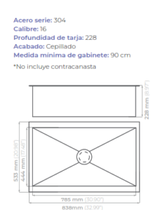 FREGADERO ECLIPSE 3321 CON FALDON ECLIPSEMVSR3321A