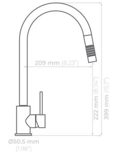 MONOMANDO ECLIPSE EXTRAIBLE KS3023 INOX	  ECLIPSEKS3023